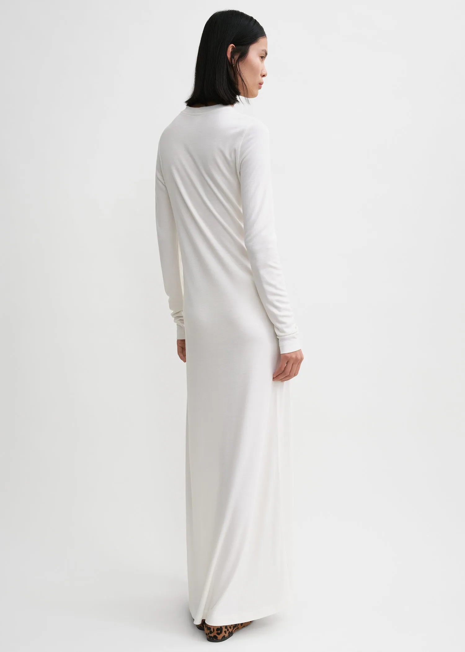 Long-sleeve jersey dress meringue