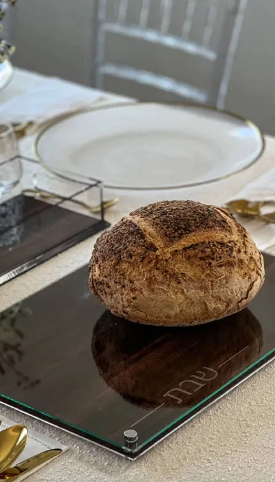 Lucite & Glass Wood Look Challah Board