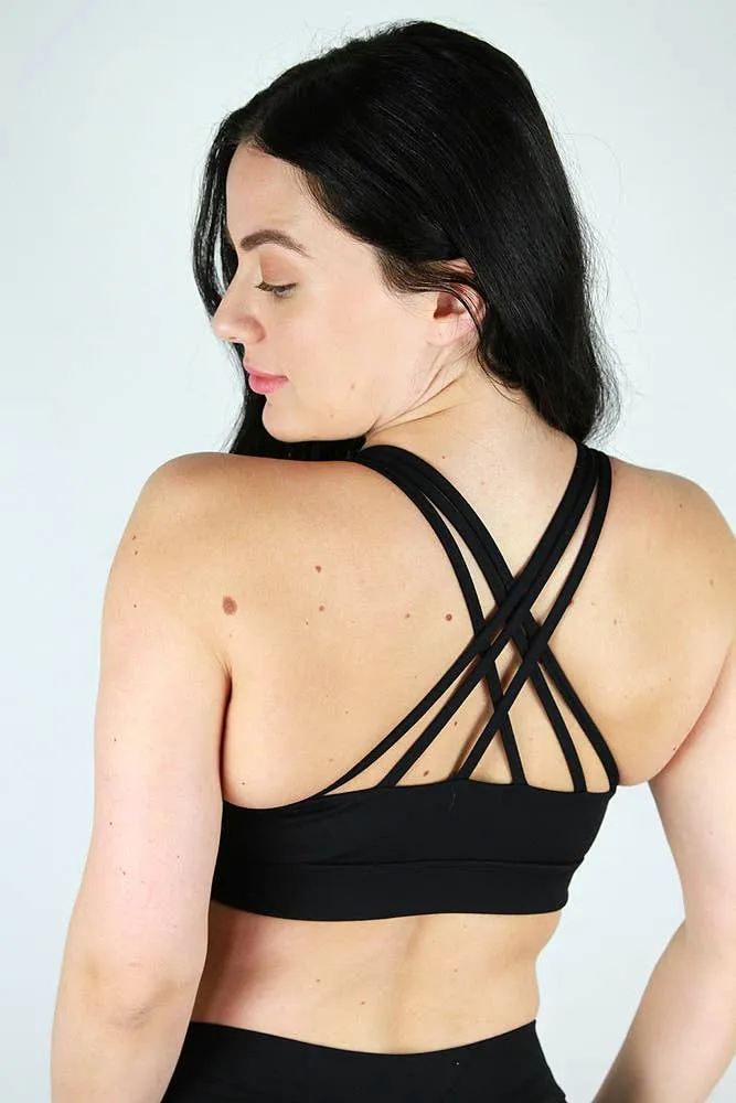 Matte Black Trinity Sports Bra