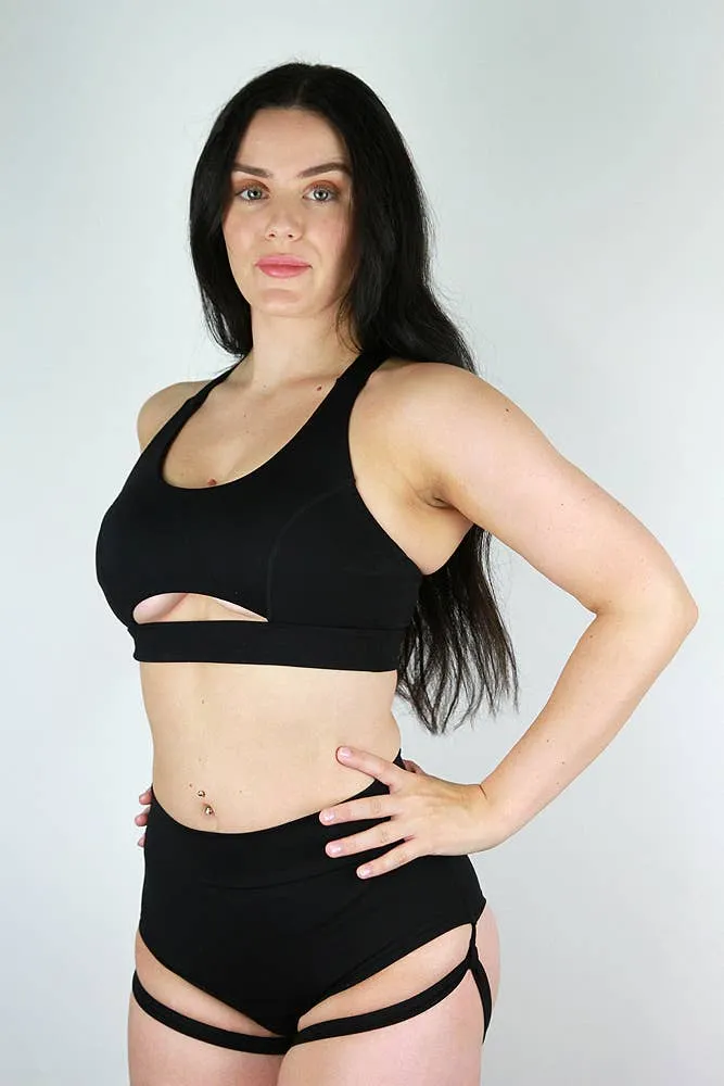 Matte Black Trinity Sports Bra