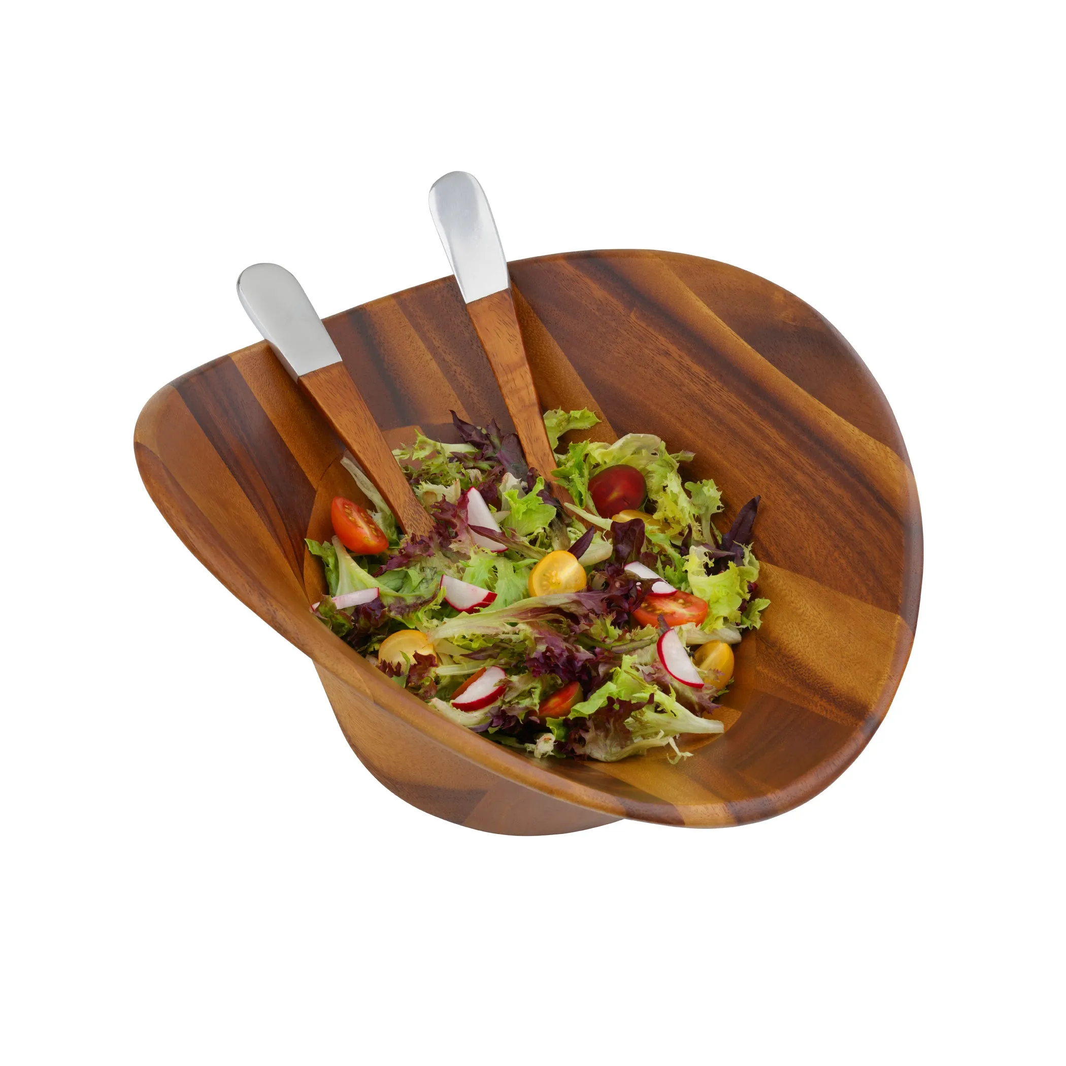 Nambé Ripple Salad Bowl w/ Servers