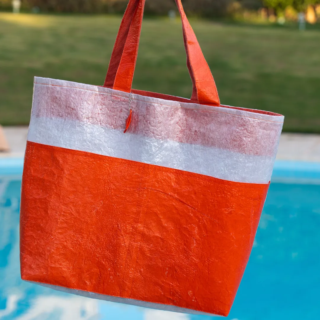 Orange Transparent Beach Bag