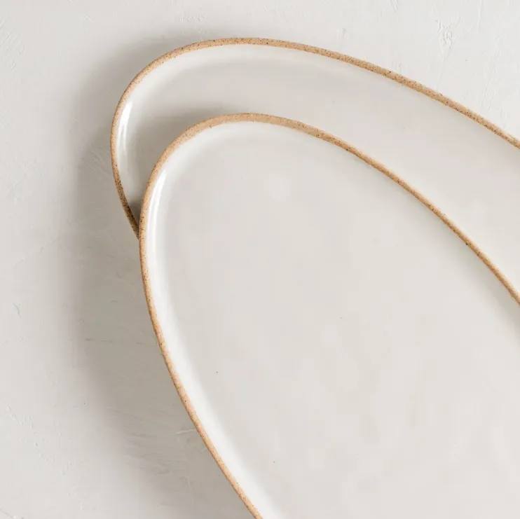 oval serving tray | stoneware