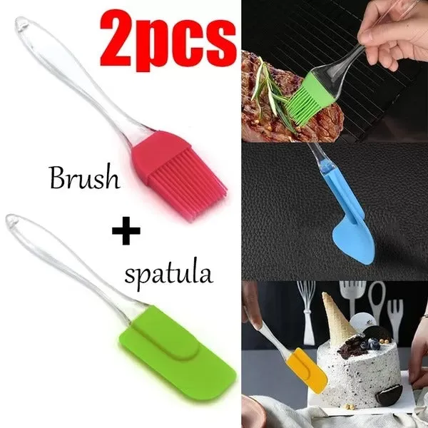 Pack Of 2 - Large Spatula & BBQ Oil Brush