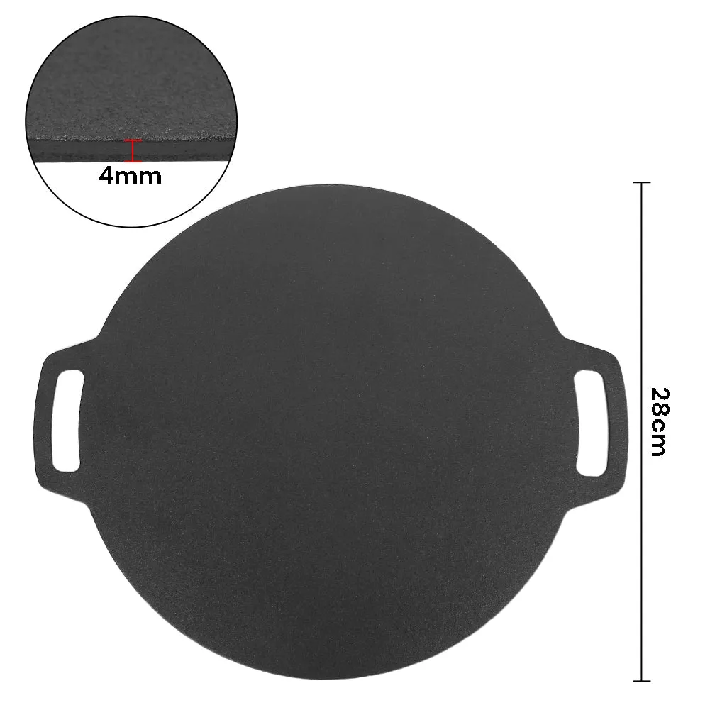 Pre-Seasoned Cast Iron 5pc Crepe Pan Set with Tools