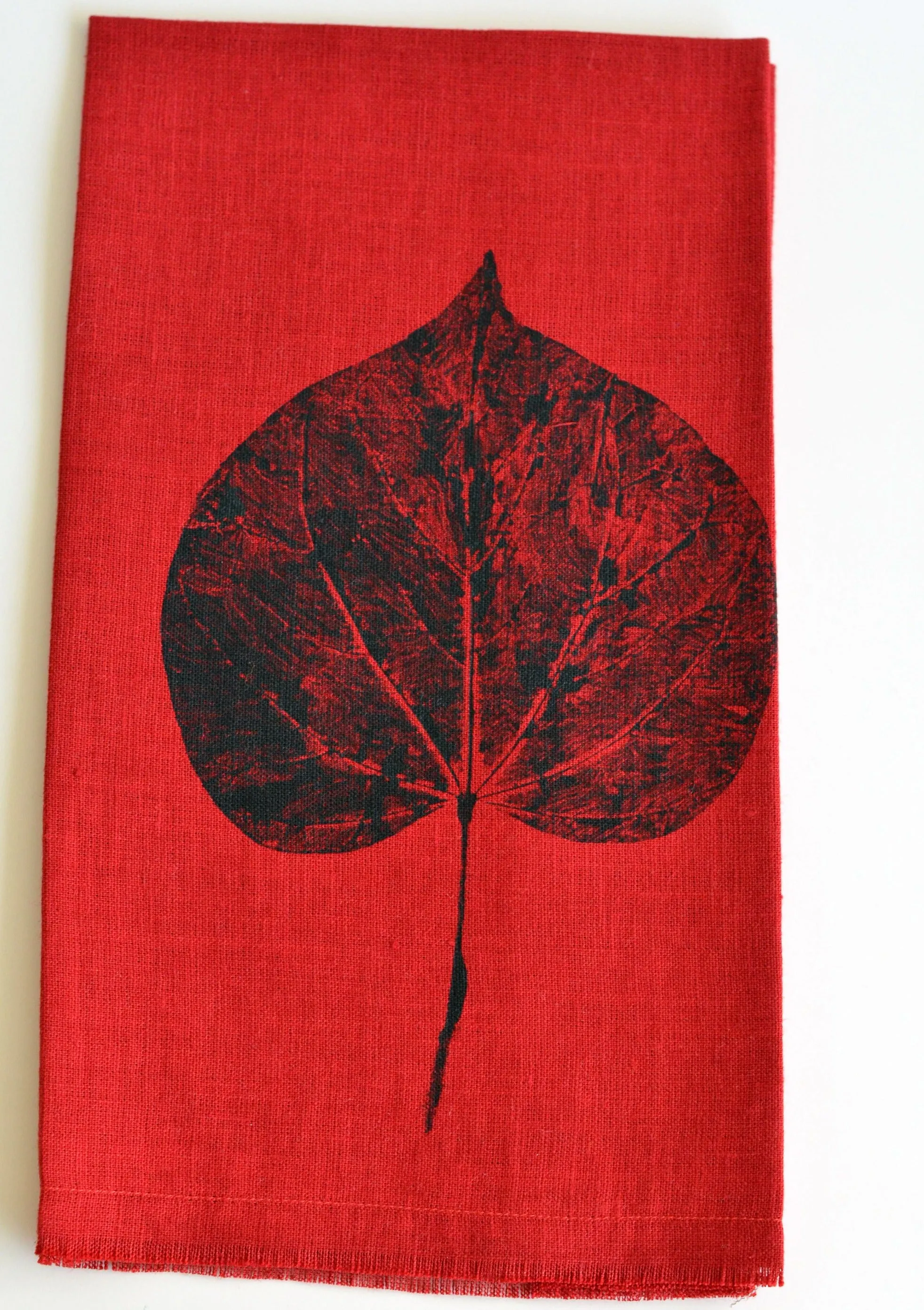 Red Linen Tea Towel