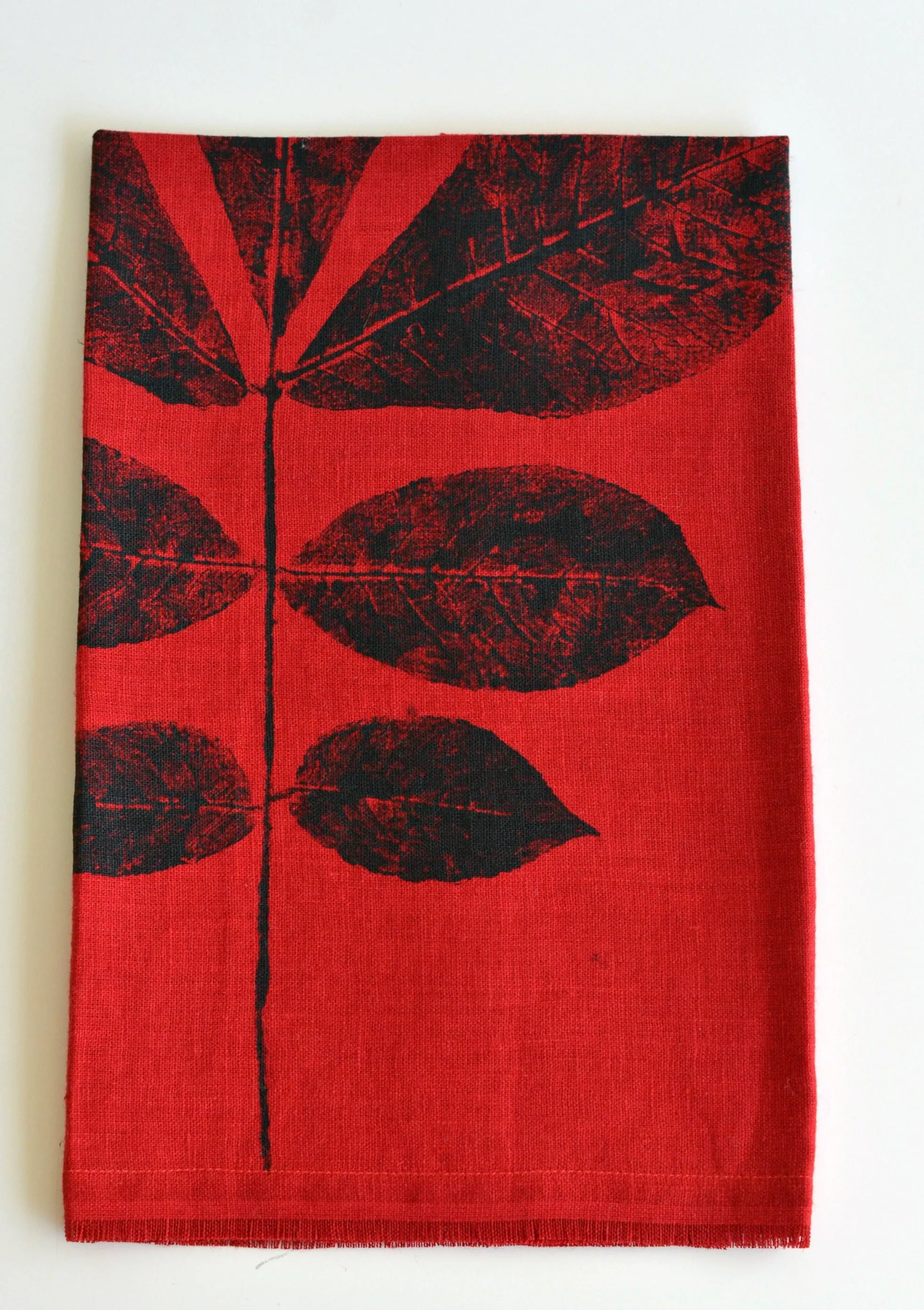 Red Linen Tea Towel