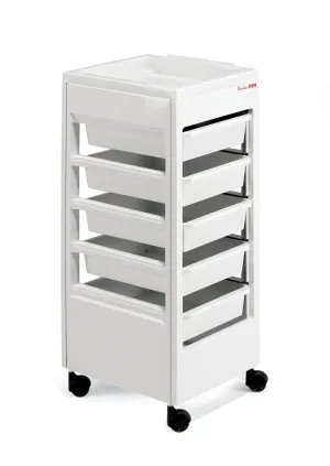 REM Studio Trolley White with Flat Top Tray