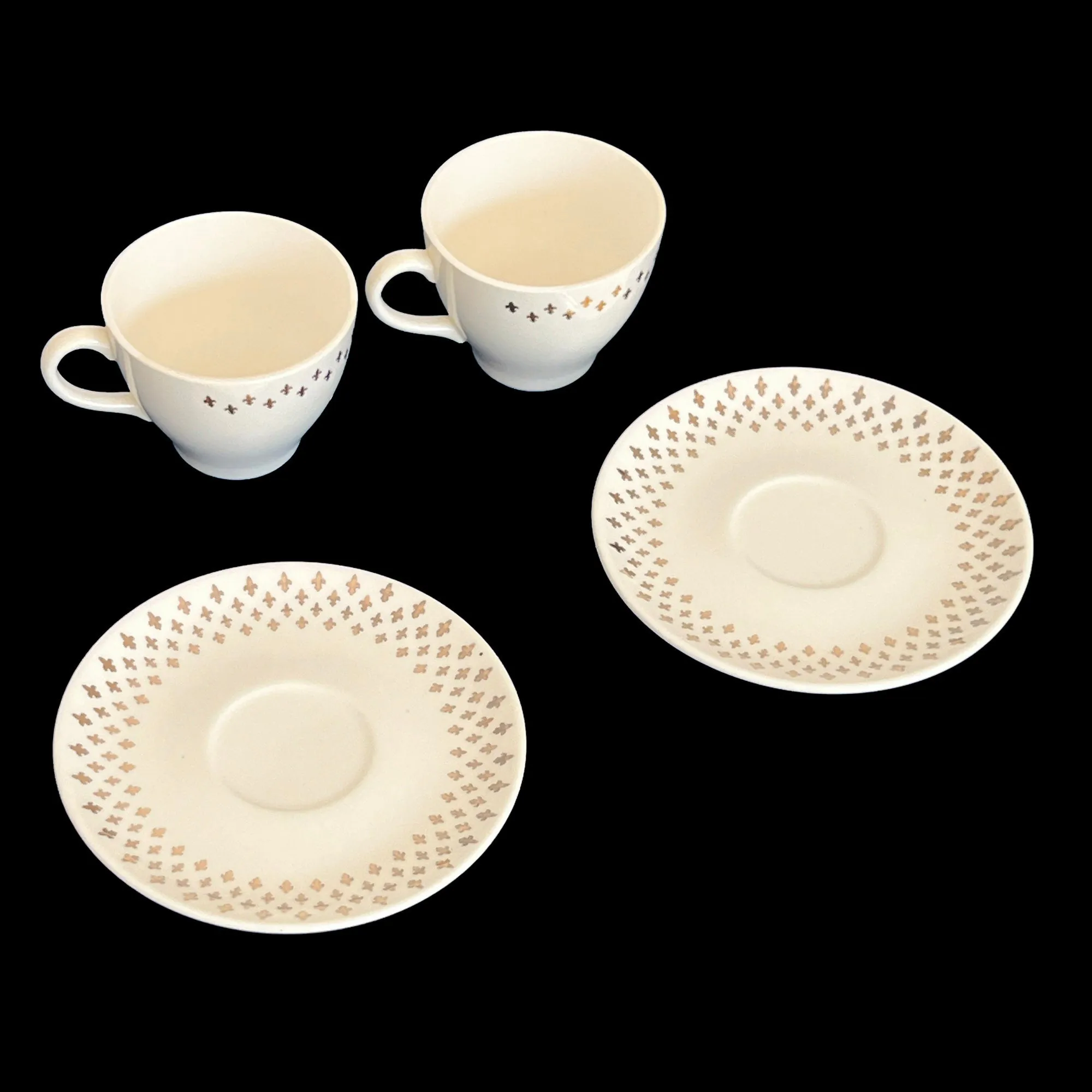 SCIO Golden Wheat Fleur-de-Lis China Cup and Saucer Set