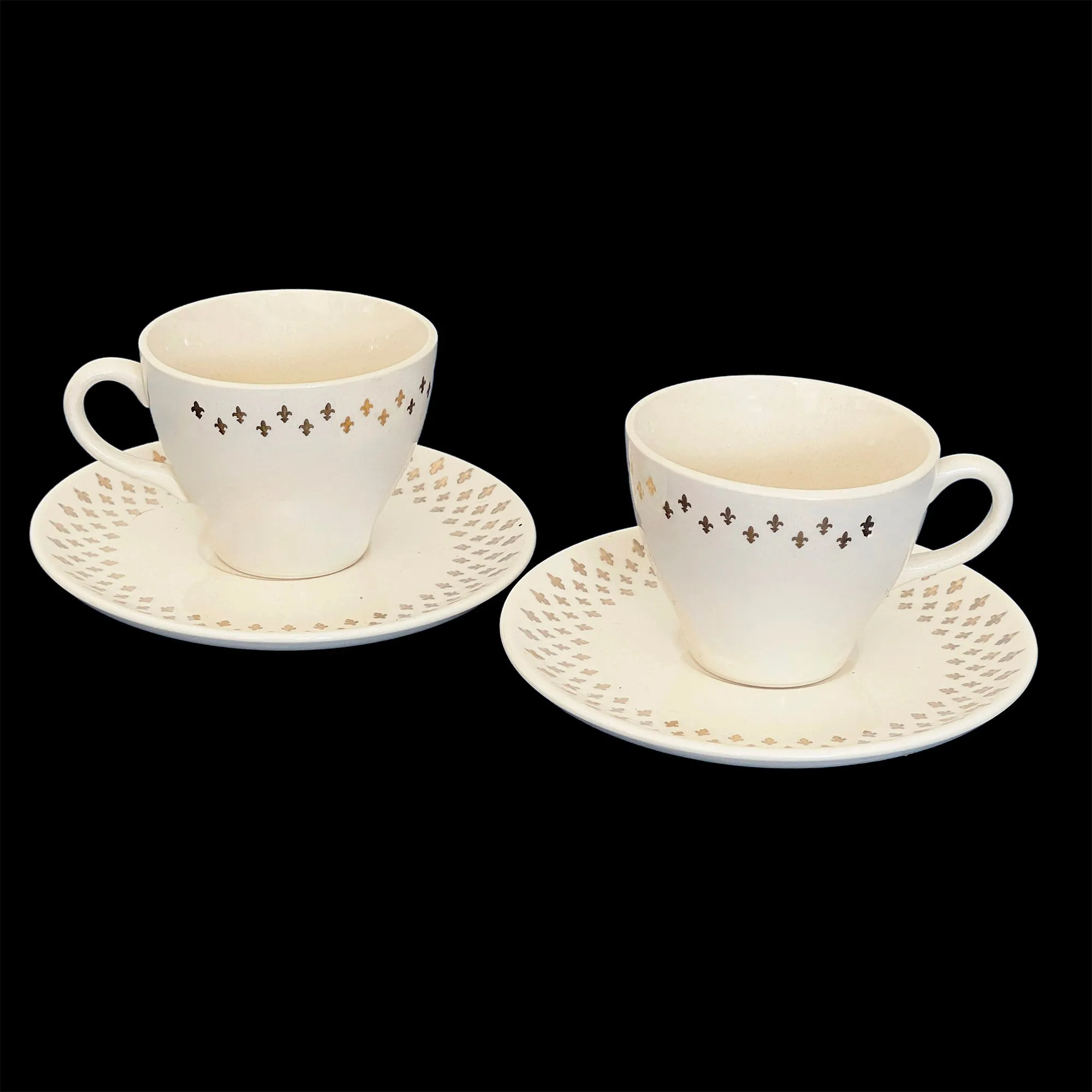 SCIO Golden Wheat Fleur-de-Lis China Cup and Saucer Set