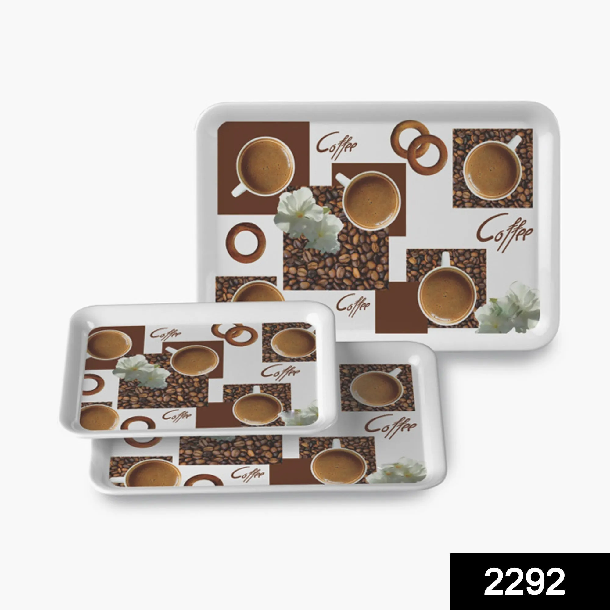 Serving Tray Set  (Pack of 3 Pcs) (Small, Medium, Large) (Multicolour)