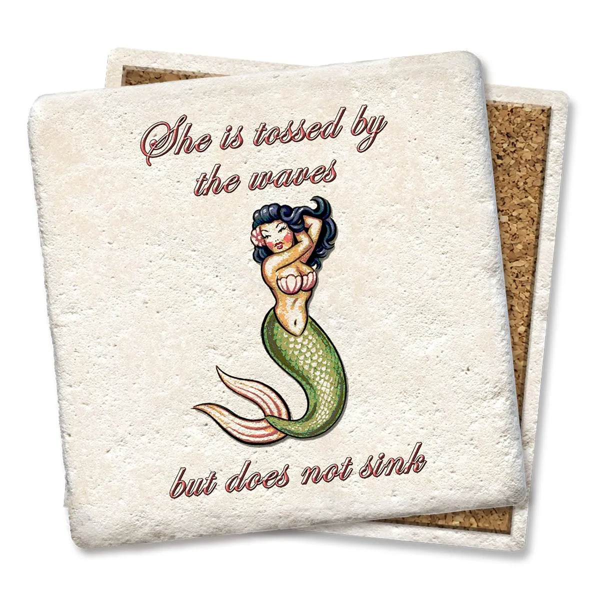 She Is Tossed by the Waves Mermaid Coaster