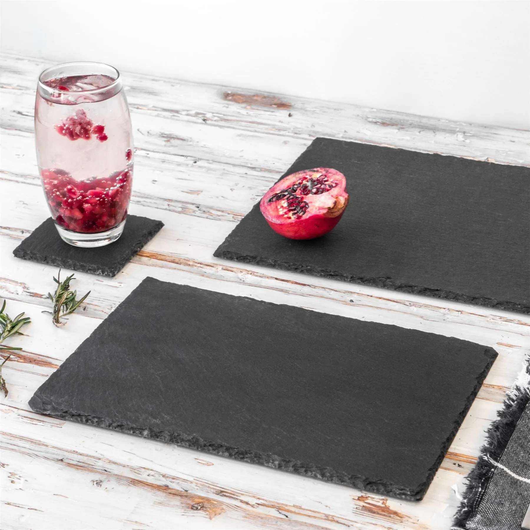 Square Slate Coasters - Pack of Six - By Argon Tableware