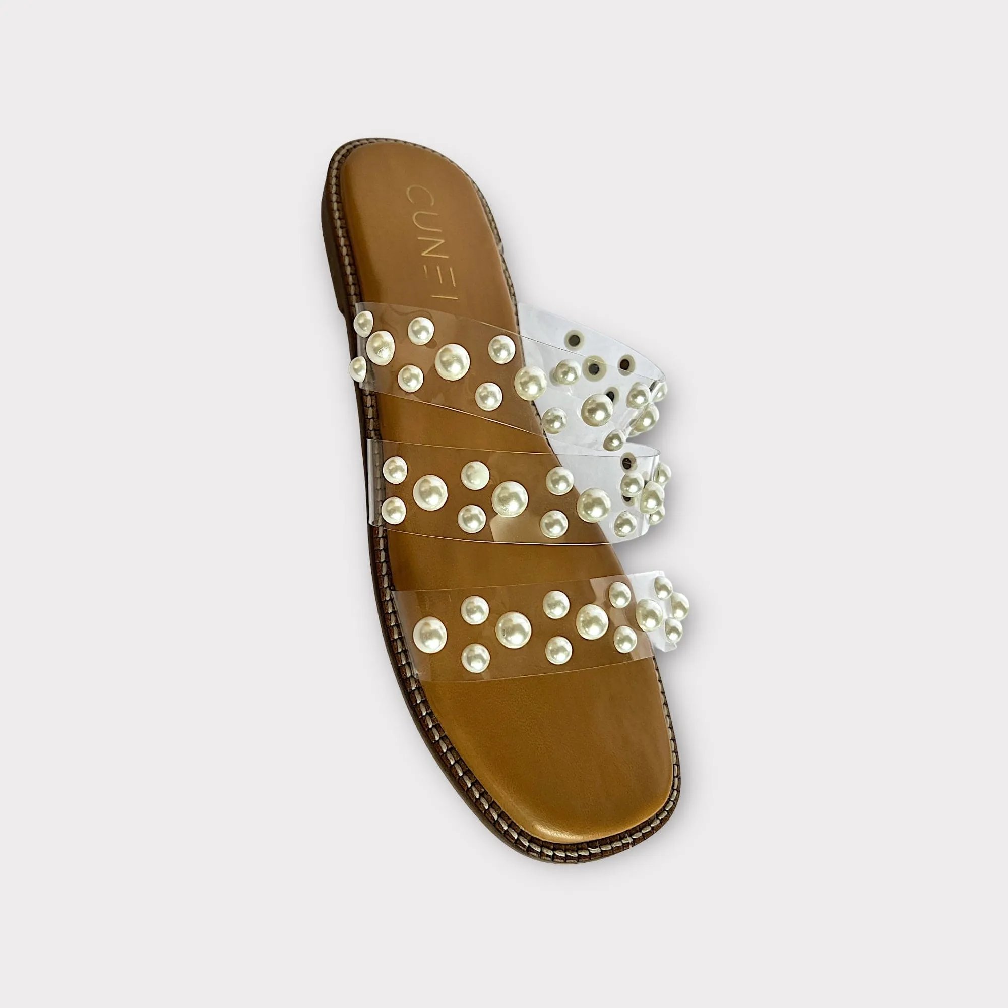 Tan Festive Pearl Flats