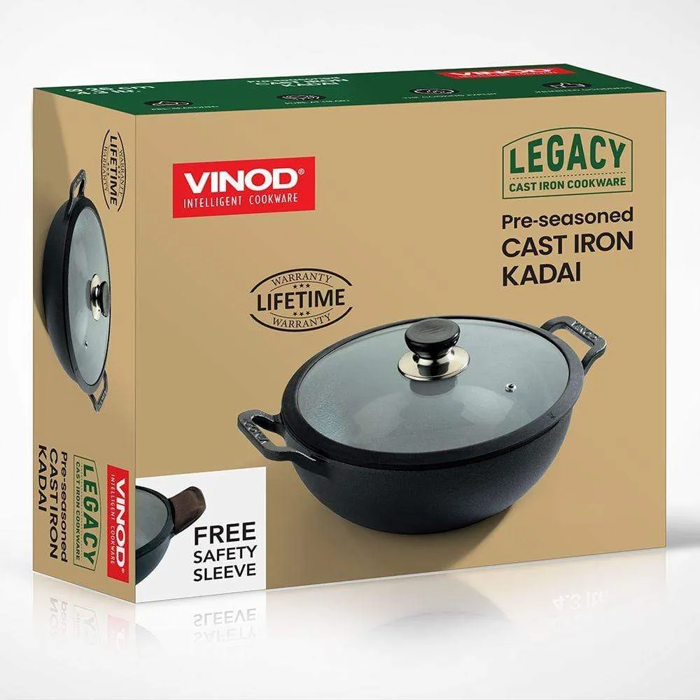 Vinod Legacy Pre Seasoned Cast Iron Kadai