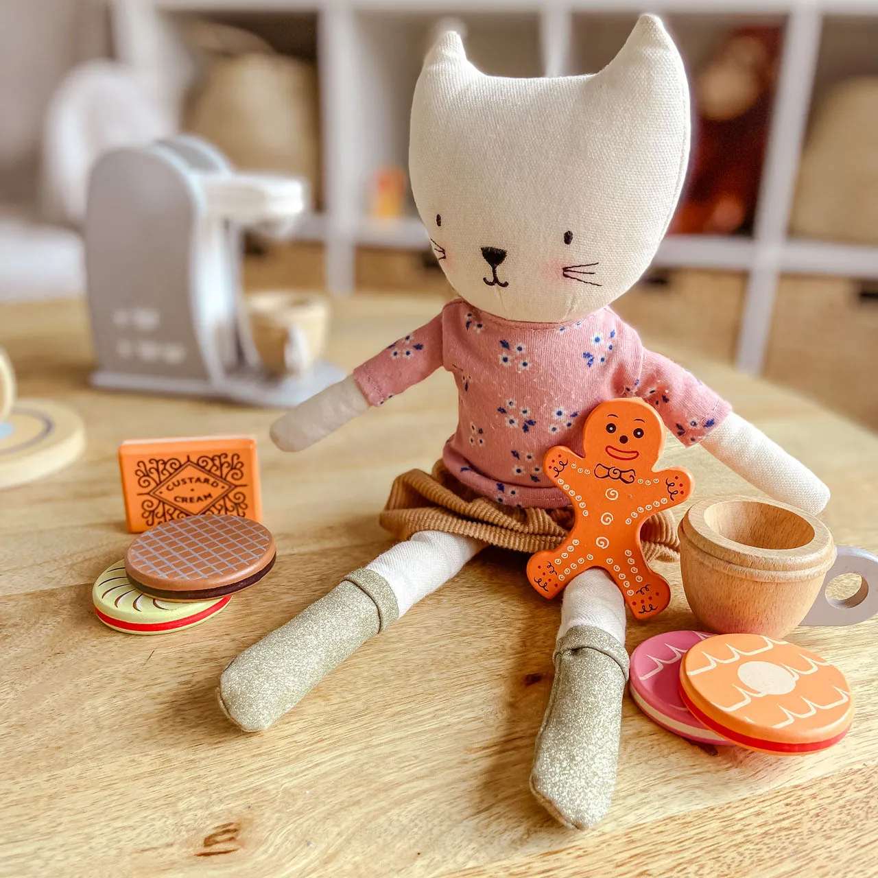 Wooden Tea Party Biscuits for Toy Kitchen