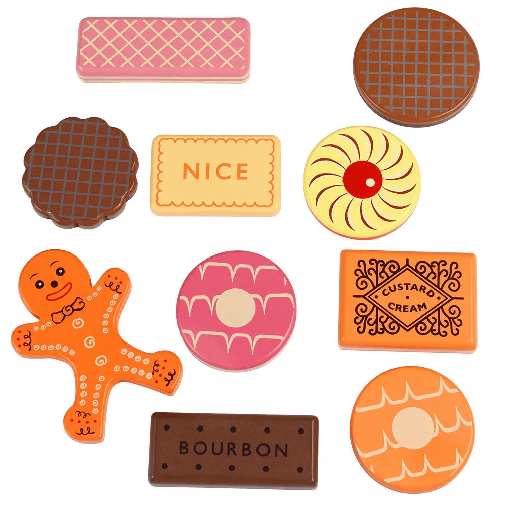 Wooden Tea Party Biscuits for Toy Kitchen